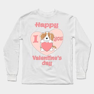 Happy Valentine's day-Valentine's Dog I love you Long Sleeve T-Shirt